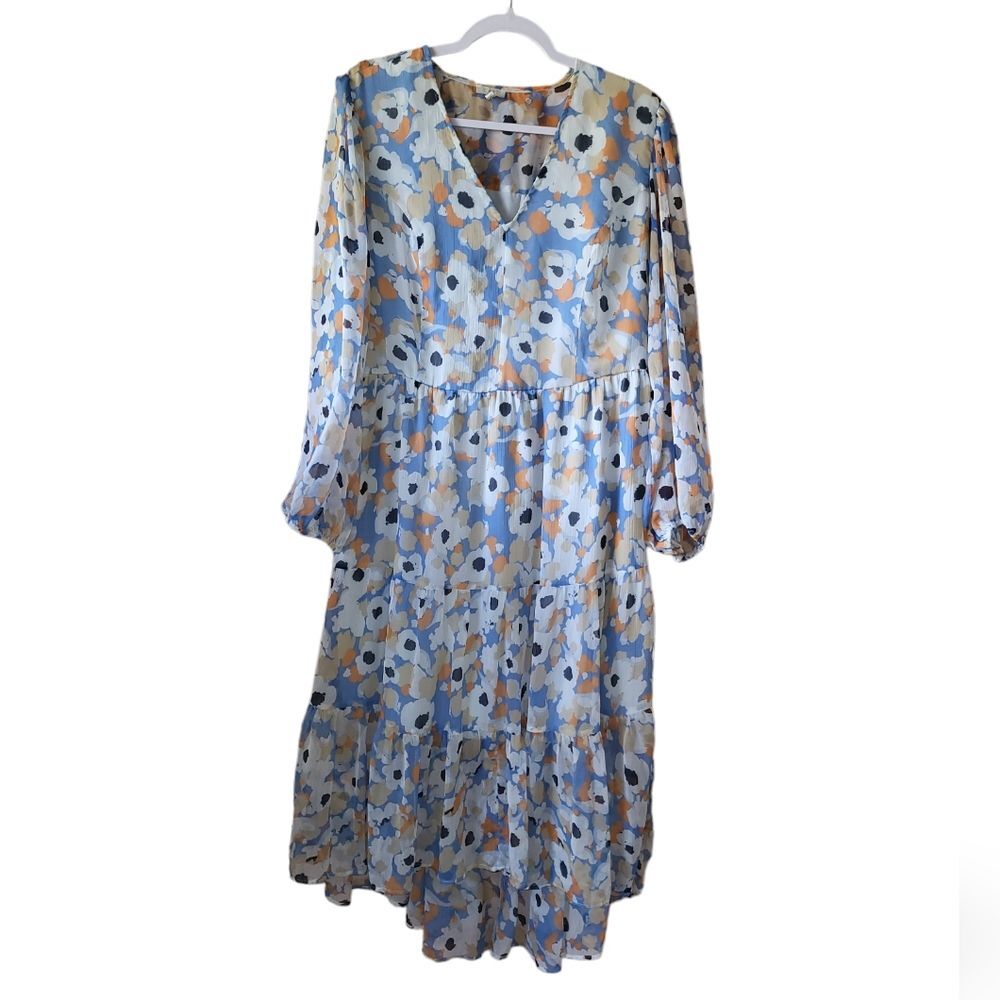 Joie Floral High Low Limited Edition Tired Long Sleeve Dress - Picture 3 of 6